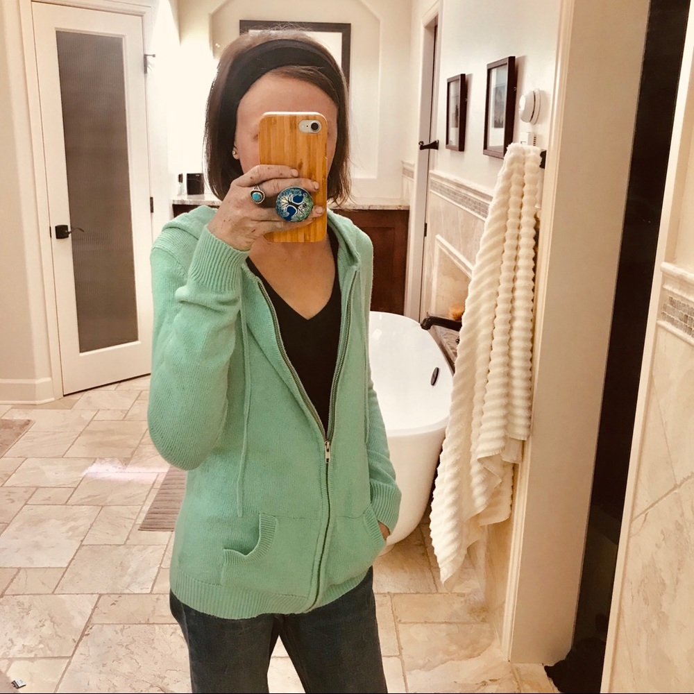 EUC Soft Mint Green Knit Hoodie